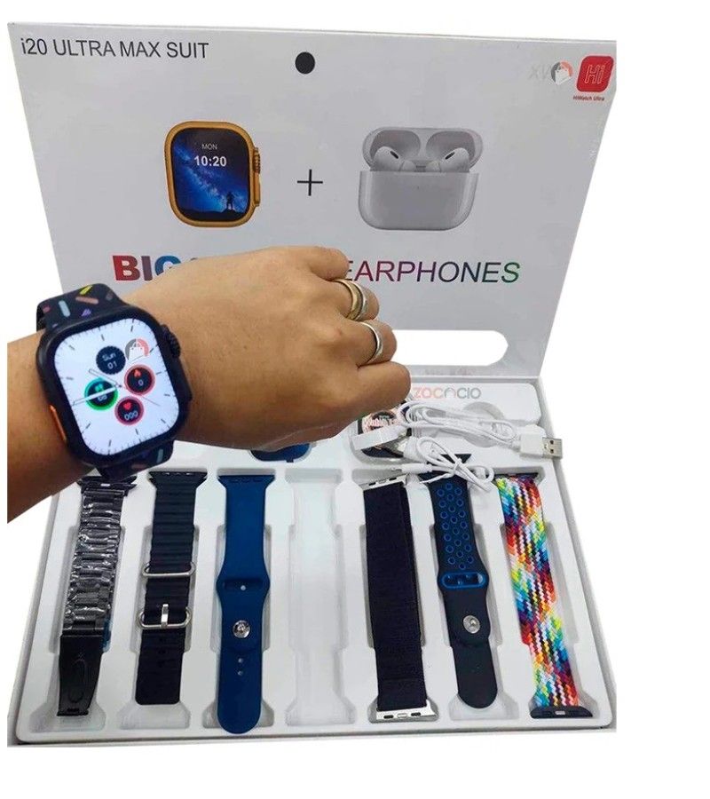 I20 Ultra Max With AirPods Bonus |10 in 1 Smartwatch